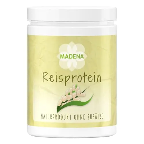 MADENA Reisprotein 1 Kg - 87% Protein, vegan und glutenfrei - Reisprotein mit 87% Proteingehalt, extra mild im Geschmack und ideal für Shakes. 100% pflanzlich, hypoallergen und bestens löslich. Hergestellt in Deutschland unter höchsten Qualitätsstandards.
