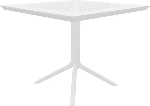 CLP Tisch Lenval 80 x 80 cm | Wetterfester Gartentisch aus Polypropylen in Weiß - Kaffeetische für Innen- und Außenbereiche, wetterfest und UV-beständig für lange Lebensdauer, ideal für Garten, Balkon und Terrasse.