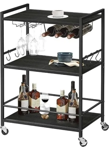 Hoppa! - Servierwagen - Schwarz – Metall und Holz – 60x33x83 cm