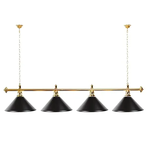 Billiard-Royal Billardlampe mit 4 Schirmen - Elegante Hängelampe für Billardtische - Optimale Beleuchtung für Ihren Billardtisch: Die Billiardlampe sorgt für gleichmäßiges Licht und wertet jeden Billard-Raum auf. Inklusive Aufhängketten für einfache Montage und verschiedenen Designs für individuellen Stil.