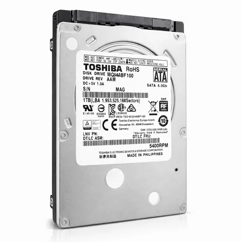 Toshiba MQ04ABF100 - 1TB SATA-Festplatte - 1TB interne 2.5" Festplatte, SATA 6Gb/s, ideal für Intel NUC12 Pro Kits, bietet zuverlässige Leistung mit 5400 rpm und 128 MB Puffer.