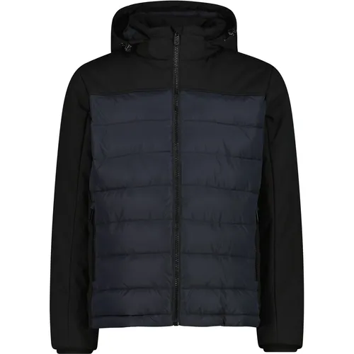 CMP MAN Jacket Zip Hood nero-antracite (42UU) 48 - Funktionsjacke für Herren, wasserdicht und atmungsaktiv mit innovativer Feel Warm Technologie, ideal für Alltag und Outdoor-Aktivitäten.