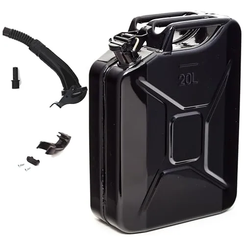 BW Benzinkanister Metall 20L - TÜV-geprüft und UN-zugelassen, Schwarz - Benzinkanister 20L aus robustem, pulverbeschichtetem Stahl für höchste Sicherheit und Langlebigkeit. Ideal für Benzin, Diesel und mehr - perfekter Begleiter für den professionellen Einsatz!