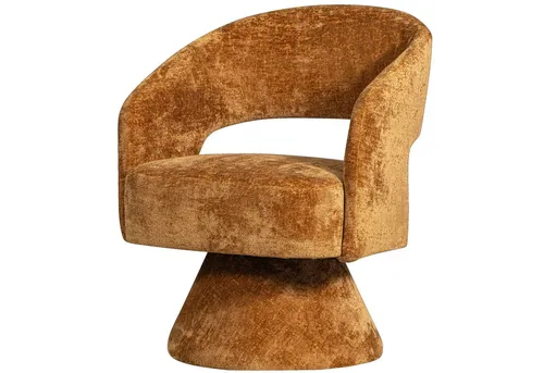 WOOOD Sessel Ebba aus Chenille-Stoff, Terra orange - Bequem und stilvoll - Sessel aus hochwertigem Chenille-Stoff, drehbar und mit weichem Griff. Ideal für gemütliche Wohnräume und mit einer Belastbarkeit von bis zu 140 kg.