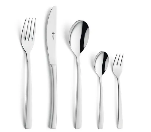 Paul Wirths Besteck-Set SWING (30-tlg) für 6 Personen - Hochwertiges Besteck-Set aus rostfreiem Edelstahl 18/10, spülmaschinenfest und mit edler satinierter Oberfläche – ideal für elegante Tischgedecke.