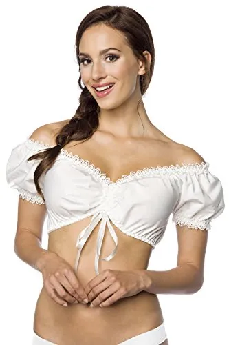 Dirndline Damen schulterfreie Dirndlbluse Bluse, Kurze L?nge, L