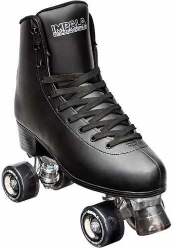 IMPALA QUAD SKATE Rollschuh black - 39 - Rollschuhe mit PVC Obermaterial und Aluminiumlegierung, ideal für stilvolles Fahren und hohe Geschwindigkeit. PETA-zugelassenes veganes Produkt.