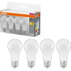 OSRAM LED Base Classic A E27 - 4er Pack, Warmweiß - LEDs mit langer Lebensdauer von bis zu 10.000 Stunden, idealer Ersatz für 75W Glühbirnen, sofort volles Licht für Wohlfühlatmosphäre.