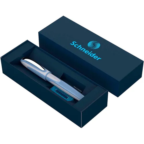 Schneider Ray Tintenroller Geschenkset - Ergonomischer Rollerball für Rechts- und Linkshänder, inkl. löschbarer Tintenpatronen im eleganten Kartonetui