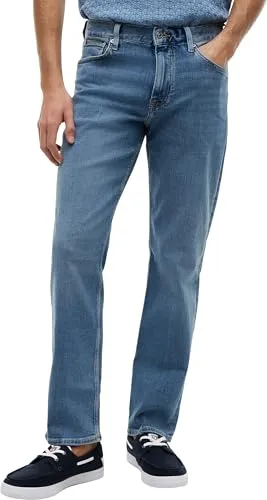 Tommy Hilfiger Herren Straight Denton Jeans - Bequeme Straight Leg Fit Jeans aus Stretch-Denim, ideal für jeden Anlass. 5-Pocket-Style und zeitloses Tommy Hilfiger-Branding.