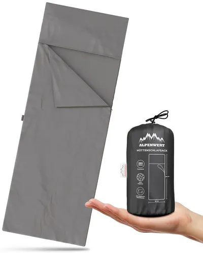 Alpenwert Schlafsackinlett Hüttenschlafsack Deckenschlafsack Schlafsack Inlett Sommerschlafsack, (220cm x80cm, 1-St., Hüttenschlafsack und Tasche), Hüttenschlafsack Ultraleicht 290g Reisebettwäsche