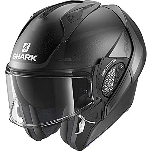 Shark EVO-GT Helmet Encke matt black anthracite - Größe XS - Motorradhelm mit Flip-up-Funktion für maximalen Komfort und Sicherheit, ideal für anspruchsvolle Fahrer.