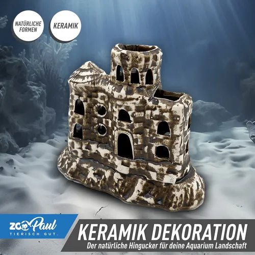 🏰 ZooPaul Terrarium Keramik Dekoration Aquarium Schloss Burgruine Castle Höhle