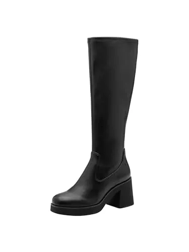 Tamaris Damen Stiefel Leder schwarz 39 - Wanderschuhe mit rutschhemmender Antislide-Technologie für sicheren Halt und einem weichen Touchit-Fußbett für individuellen Komfort. Eleganter Banana-Absatz und praktischer Reißverschluss für einfaches Anziehen.
