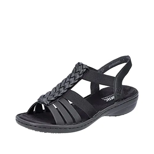 Rieker Damen Sandalen 60809 - Wanderschuhe mit leichtem Synthetik-Obermaterial, ideal für warme Tage und bequemes Tragen bei Ausflügen.