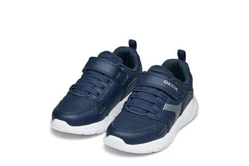 Geox J SPRINTYE BOY Sneaker – blauer Klettschuh für Jungen, Größe 26 EU - Sportlicher Freizeitschuh mit elastischen Schnürsenkeln und herausnehmbarer Innensohle. Ideal für aktive Kinder – bequem und praktisch im Alltag.