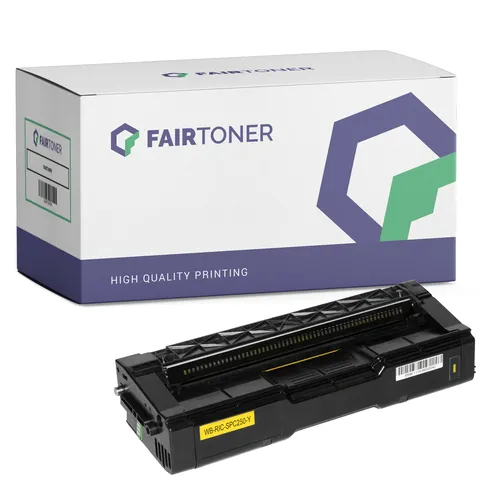 FairToner Kompatibel für Ricoh 407546 Toner Gelb - Toner für Ricoh Drucker, ersetzt die Originalkartusche, brillante Farben, hohe Seitenkapazität von 1600 Seiten und 7 Jahre Garantie – ideal für kostengünstiges Drucken.