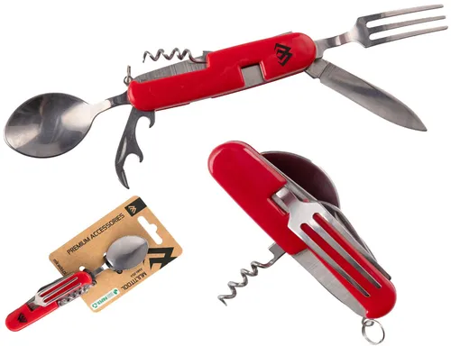 Mikado Multitool CAMPING CUTTLERY Gabel, Löffel, Öffner, Messer, Kork  - Camping