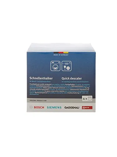 Bosch, Siemens, Neff, Gaggenau Entkalker Schnellentkalker 00311923 - Waschmaschinenzubehör zur schnellen und kraftvollen Entfernung von Kalkablagerungen, ideal bei hartem Wasser. Inhalt: 250 g für eine Anwendung.