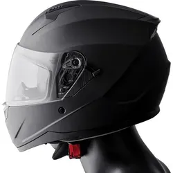 GMS-Moto Hexago Integralhelm - Matt-Schwarz - M - Motorradhelm aus robustem Polycarbonat, ECE 22.06 zertifiziert, mit integrierter Sonnenblende und kratzfestem Visier für optimalen Fahrkomfort.