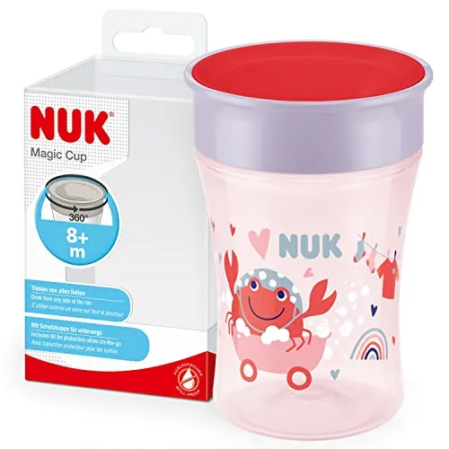 NUK Magic Cup Trinklernbecher - Auslaufsicherer 360°-Trinkrand - Ideal für Kinder ab 8 Monaten: Der NUK Magic Cup mit 360°-Trinkrand ermöglicht das Trinken von allen Seiten. Auslaufsicher und BPA-frei, perfekt für kleine Hände und einfach zu reinigen.