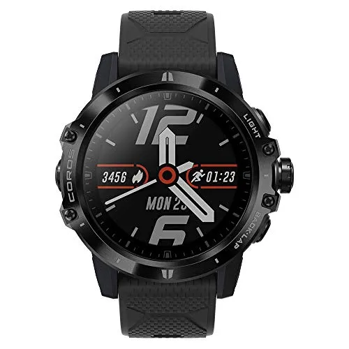 COROS VERTIX GPS-Abenteueruhr mit Herzfrequenz- und Pulsox-Monitor, 60-Stunden-GPS-Vollbatterie, 24/7-Herzfrequenzüberwachung, amantähnlichem Saphirglas, Touchscreen, Barometer, (Dark Rock)
