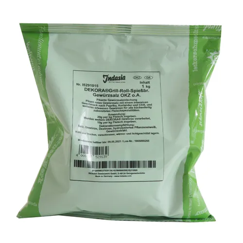 DEKORA® Grill-, Roll-, Spießbraten Gewürzsalz 1kg - Indasia (18,50 EUR/kg)