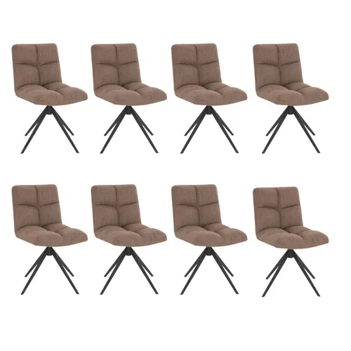 HOME DELUXE Esszimmerstuhl drehbar NODA - 8er Set - Drehbarer Esszimmerstuhl NODA, 360° drehbar mit weicher Polsterung, ideal für elegantes Wohnen und vielseitig einsetzbar in Ess- oder Wohnbereichen.