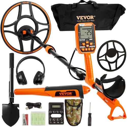VEVOR Profi Metalldetektor mit 7 Modi und IP68 - Metalldetektoren für Schatzsucher: Dieser professionelle Metalldetektor mit 30cm Suchspule und 3m Tauchtiefe bietet präzise Ortung und ist ideal für Abenteuer im Freien. Inklusive Bluetooth-Headset für klare Signale.