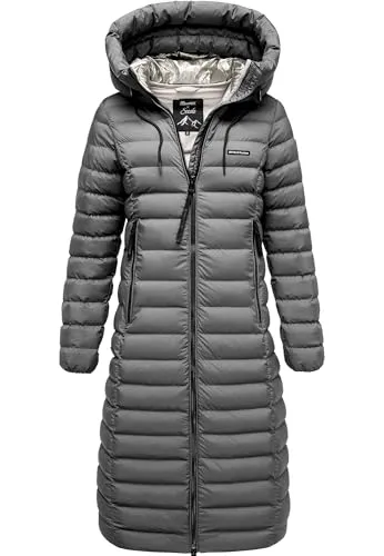 REPUBLIX Damen Gefütterte Winterjacke RJ-8022 Dunkelgrau 3XL - Elegante Winterjacke für Damen im modernen Steppdesign. Mit großer, verstellbarer Kapuze für optimalen Schutz vor Wind und Kälte. Hergestellt aus robustem, pflegeleichtem Material für angenehmen Tragekomfort. Ideal für stilvolle Outfits.