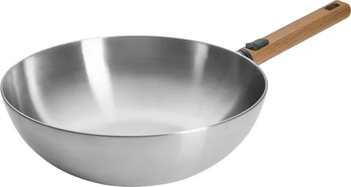 WOLL LOGIC STEEL Wok 30x10 cm - Pfannen aus hochwertigem Metall, induktionsgeeignet mit abnehmbarem Griff für flexibles Kochen, TÜV-geprüft und ideal für gesundes Braten.