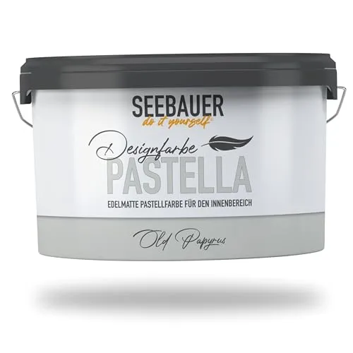 SEEBAUER Pastellfarbe PASTELLA Beige 2,5L - Edelmatte Wandfarbe mit hoher Deckkraft - Vielseitige edelmatte Innenfarbe in Beige. Hohe Deckkraft, abwaschbar und tropffrei für unkomplizierte Anwendung in jedem Raum. Ideal für Familien mit Kindern und Haustieren.