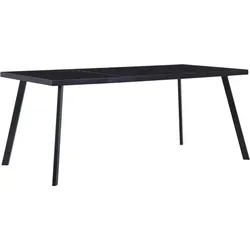 Maison Exclusive Esstisch Schwarz 160 x 80 x 75 cm aus Hartglas - Eleganter Esstisch für Esszimmer oder Küche. Mit seiner robusten Glasplatte und stabilen Stahlbeinen ist er langlebig und leicht zu reinigen. Perfekt für stilvolle Mahlzeiten und einfach zu montieren.