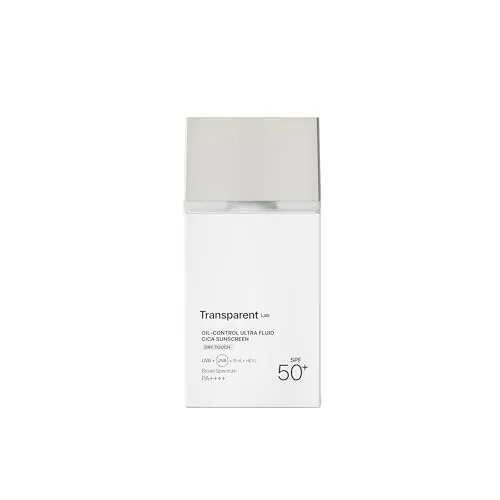 Transparent Lab Oil Control Ultra Fluid Cica Sunscreen - 🌞 HYBRID-Sonnenschutz mit SPF50 – Kombination aus mineralischen und chemischen Filtern für umfassenden UV-Schutz. 💧 Ultraleichte Textur mit mattem Finish, ideal für fettige Haut. Perfekt für den täglichen Gebrauch.