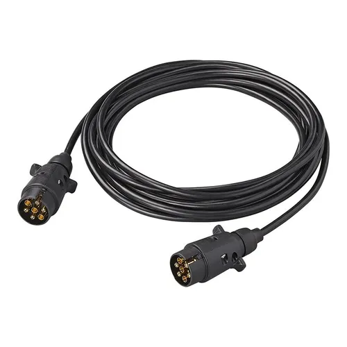Anhängerkabel 2 x 7-polige Stecker - Verlängerungskabel 7M für Wohnwagen und LKW - Caravan-Zubehör: 7 Meter langes 12V Verlängerungskabel mit zwei robusten 7-poligen Steckern, ideal für zuverlässige Verbindungen unterwegs.