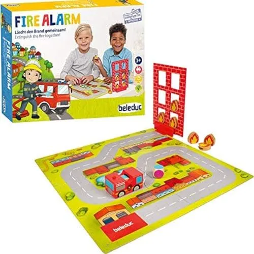 Fire Alarm - Kinderspiel für Zuhause - Gesellschaftsspiel zur Farberkennung, fördert die Feinmotorik ab 3 Jahren und sorgt für spannende Kooperation im Spiel. Bekannt aus dem Kindergarten und von Beleduc.