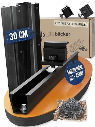 Solarmodul Halterung 30cm für Flachdach und Wand – Stabil & Vielseitig - Entwickelt für maximale Kompatibilität, diese 30cm Halterung aus Aluminium bietet eine sichere Befestigung für Solarmodule auf Flachdächern und Wänden. Ideal für verschiedene Dacharten und Balkonkraftwerke.