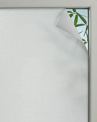 GARDINIA Statische Fensterfolie Textile 75, Selbsthaftend, Blickdicht, Blickschutz, Lichtdurchlässig, Haftet statisch ohne Kleber, 45 x 150 cm