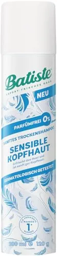 Batiste Trockenshampoo Sensible Kopfhaut, 200 ml - Parfümfrei - Ideal für empfindliche Kopfhaut: Parfümfrei und dermatologisch getestet, bietet es eine sanfte Auffrischung zwischen den Haarwäschen. Absorbiert überschüssiges Öl und neutralisiert Gerüche für langanhaltende Frische.