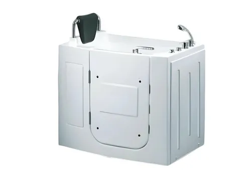 Kompaktbadewanne Massagewanne 110x63 cm mit Tür - Moderne Whirlpool-Badewanne für 1 Person, freistehend und aus hochwertigem Acryl. Ideal für entspannende Momente im Badezimmer. Maße: 110 x 63 x 92 cm.