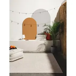 benuta Pop In- & Outdoor Teppich Mars - Creme 200x290 cm - Stylischer geometrischer Teppich für Innen- und Außenbereiche, pflegeleicht und robust. Ideal für Fußbodenheizung und sorgt für Gemütlichkeit in jedem Raum.