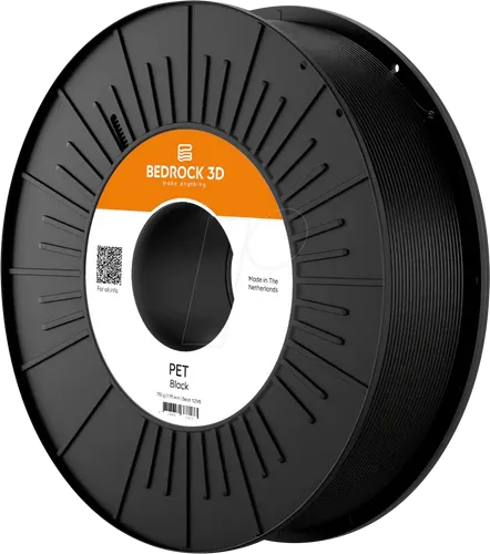 BEDROCK 3D PET Filament 1,75 mm, schwarz, 4500 g - Hochwertiges BEDROCK 3D PET Filament für 3D-Drucker. Ideal für präzise und robuste Druckteile. Hohe Maßhaltigkeit und einfache Verarbeitung, perfekt für funktionale Anwendungen und Designprototypen.