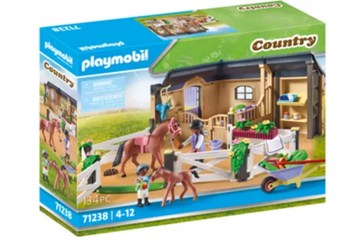 PLAYMOBIL Country 71238 Reitstall - 138-teiliges Spielset mit Pferd und Fohlen, ideal für kleine Pferdefans ab 4 Jahren