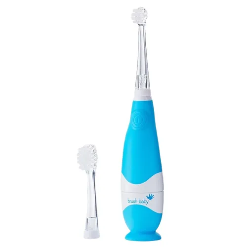 Brush-Baby Elektrische Babyschalle Oral Care 0-3 Jahre Blau - Zahnpflege für die Kleinsten, sanfte Reinigung und Spaß beim Zähneputzen für Kinder von 0-3 Jahren.