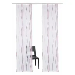 OTTO home Schiebegardine Dimona (2 St), Klettschiene, transparent, Polyester, 2-er Set, Fertiggardine, mit Befestigungszubehör, Wellen weiß 57 cm x 265 cm