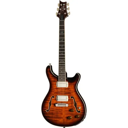 PRS SE Hollowbody II Piezo Orange Tiger Smokeburst - Elegante Hollowbody-Gitarre mit Piezo-Tonabnehmer, ideal für vielseitige Klangmöglichkeiten. Perfekt für kreative Musiker, die sowohl akustische als auch elektrische Klänge schätzen.