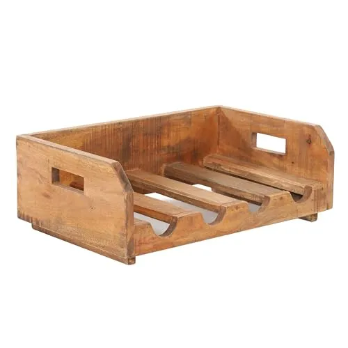 DESIGN DELIGHTS FLASCHENREGAL Builder | Shabby Chic Weinregal aus Altholz - Weinregal aus Recyclingholz, handgefertigt in Indonesien. Bietet Platz für 4 Flaschen und ist stapelbar. Einzigartiger Charakter durch Risse und Unebenheiten.