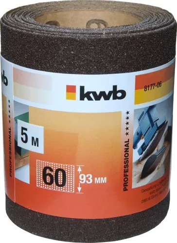 KWB Schleifmittel-Rolle Holz & Metall Korund 5,0 m x 93,0 mm K 60