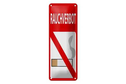Blechschild Hinweis 10x27 cm Rauchverbot Deko Schild