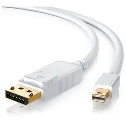 CSL Audio- & Video-Kabel, Mini DisplayPort, DisplayPort (200 cm), Full HD MiniDP Monitor Kabel / Verbindungskabel - 2m weiß